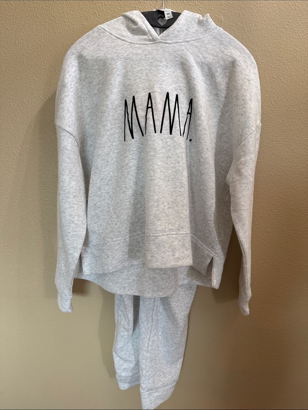 Rae Dunn Light Gray "MAMA." Hoodie Track Pants Set